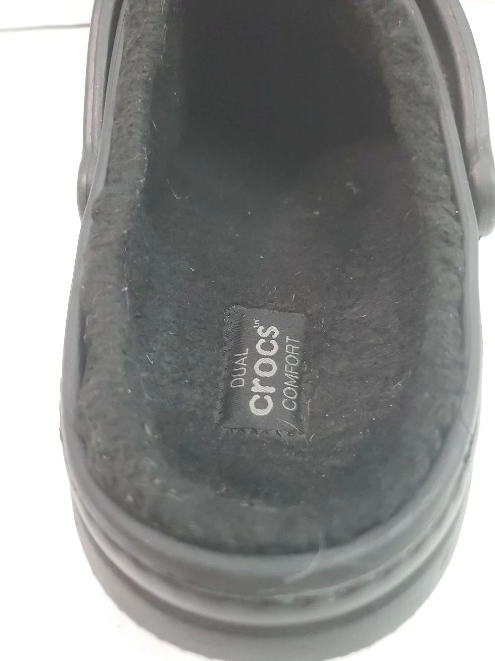 CROCS Men's 9 Womens 11 Classic Lined Clog - Black On Black